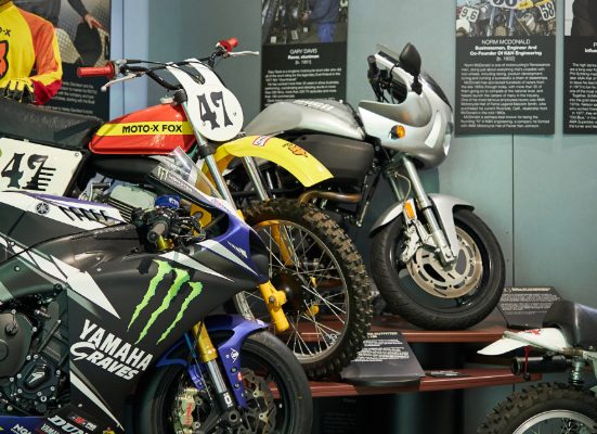 Hall of fame motorcycles on display