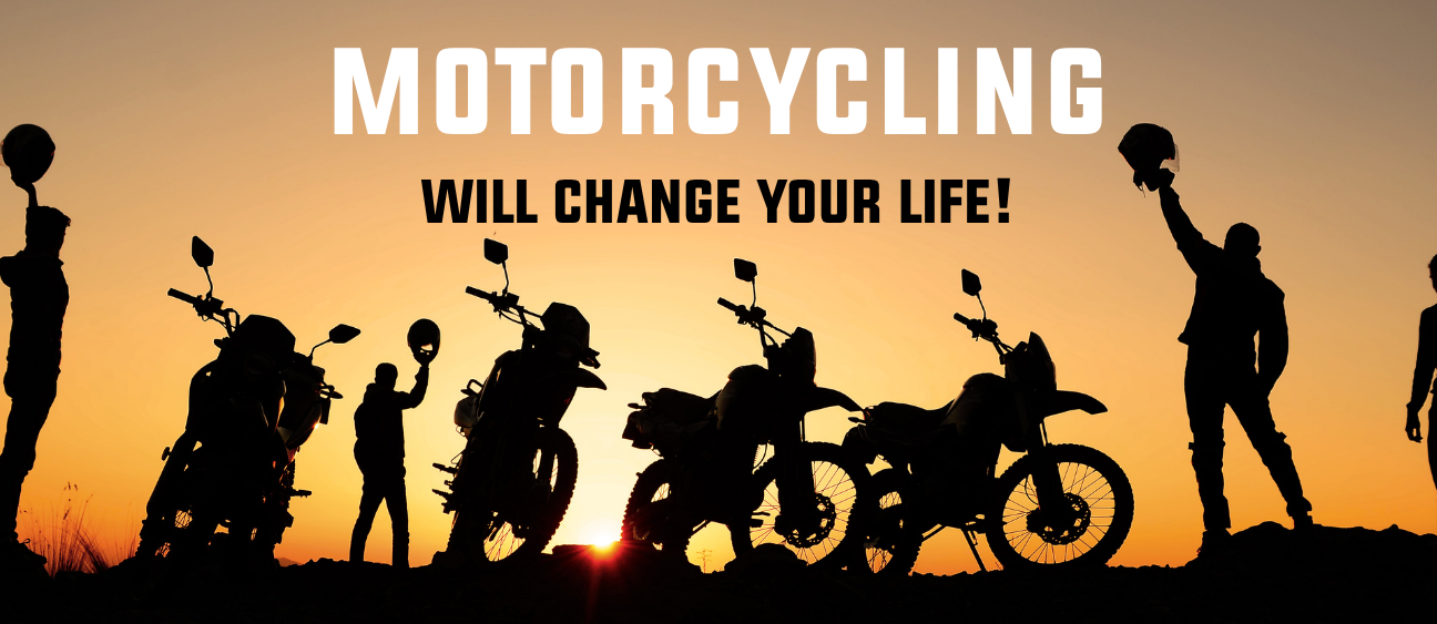 motorcycling sunset